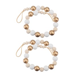 CORHAD 2pcs Elegant Wood Bead Curtain Tiebacks Decorative Buckles for Home Kitchen Living and Shop Chic and Practical Drapery Accessories Enhance Your Window Style