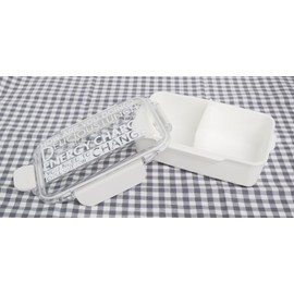 o-esuke- Energy Charge 4 Point Lock Lunch Box 650ml (with 仕切) White PCD – 650