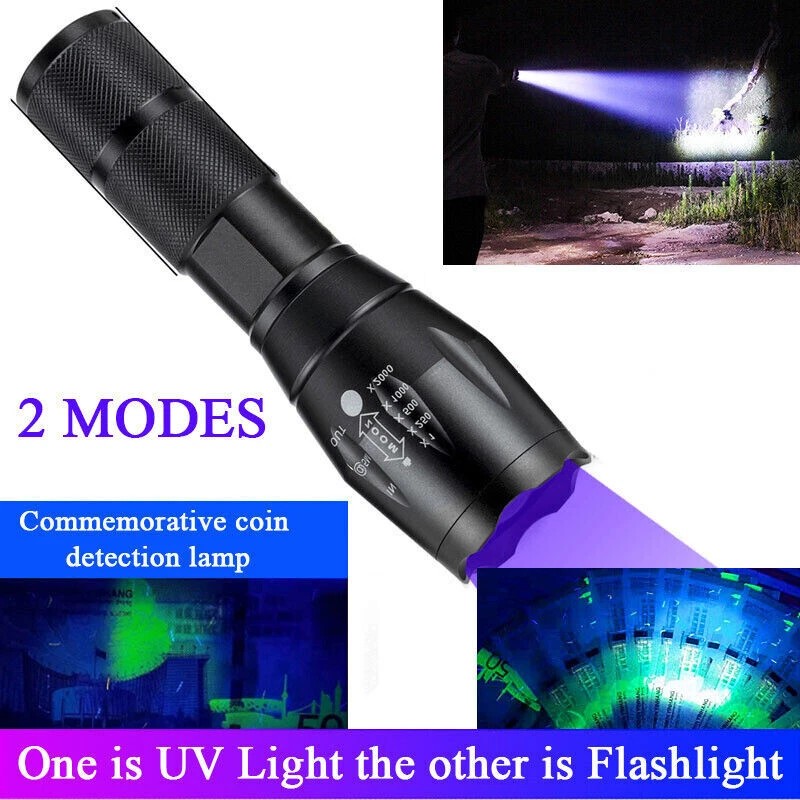 Unbranded UV Flashlight Black Light Super Bright 120000lm Torch Ultra