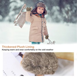 TAGVO 3 Pairs of Winter Children's Gloves, Warm Knitted Gloves, StretchyMittens Gloves for Boys and Girls, Full Finger Gloves for Children Aged 4 to 6 Years, 3 colours