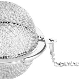 Olympia Oval Stainless Steel Tea Strainer with Chain and Hook 50mm - Durable, Stylish, Easy Clean, Home Hotel Restaurant Loose Tea Leaves Strainer