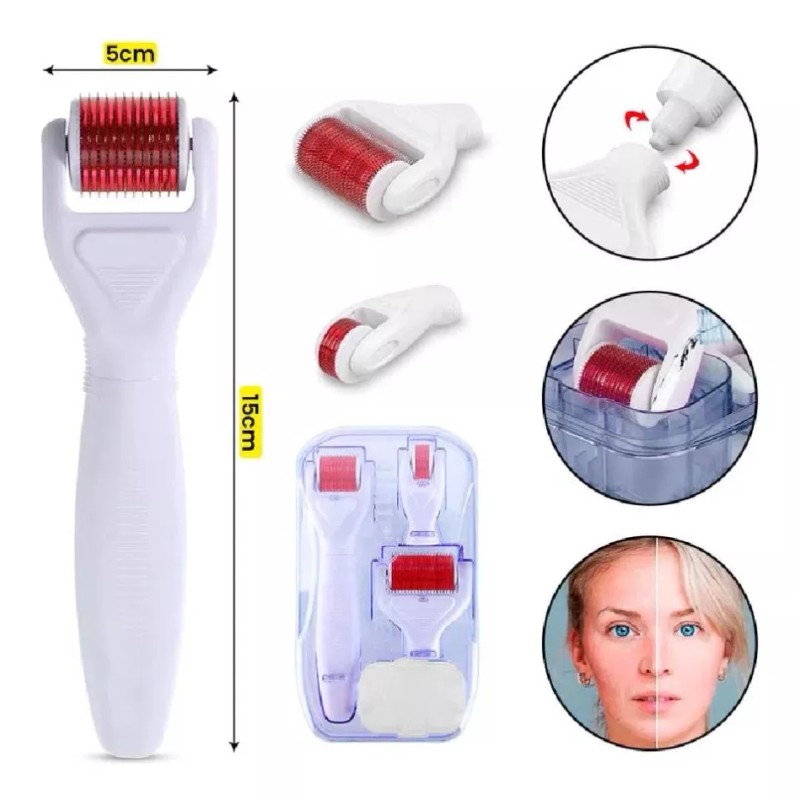 Meso Roller Derma Roller Rodillo Facial Microagujas Regenera 4 En