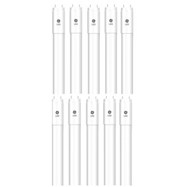 GE (case of 10) 62407 Glass LED Tube, High Lumen, Frosted 48 inch Upgrade for T8 Fluorescent lamp, 4000K, 70,000 Hour Life, Type C Requires External Driver