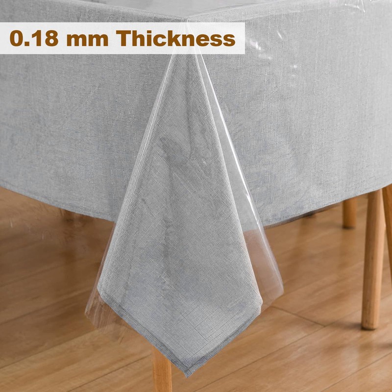 Transparent Table Film, 0.18 mm Thick, Transparent Tablecloth, Outdoor, Weatherproof,
