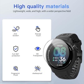 YAJOJO 3 Pack Screen Protector for COROS PACE Pro, 9H Hardness Tempered Glass for COROS PACE Pro GPS Sport Watch, 2.5D Round Edge,Anti-Scratch, Bubble Free, HD Clarity