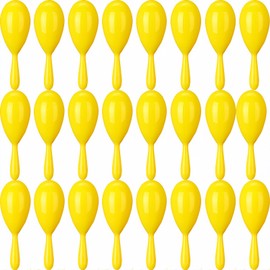 GCQJOQ 24 Pcs Maracas, 4.3 Inch Plastic Maracas Shakers Noisemaker for Mexican Fiesta, Luau Party, Wedding, Birthday, Cinco De Mayo Fiesta Themed Party Supplies (yellow)