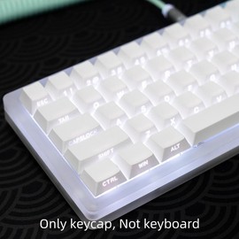 Backlight Keycap, 1 Set Side Engraved Keycap, Keyboard Keycap for 6.25U Space 61 68 75 84 87 98 99 100 104 108 Keyboard:_Black_1set