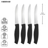 Farberware Precise Slice Steak Knife Set, 4-Piece, Black