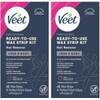 Veet Leg & Body Hair Removal Kit- Sensitive Formula, Ready-to-use Cold Wax Strips, Shea Butter & Acai Fragrance, 40 Count (Pack of 2)
