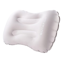 SUTAFOR Inflatable Camping Pillow, Ultralight Travel Pillow, Inflatable Beach Pillow, 73 g Pillow, Portable for Outdoor, Hiking, 41 x 28 cm (Grey, Pack of 1)