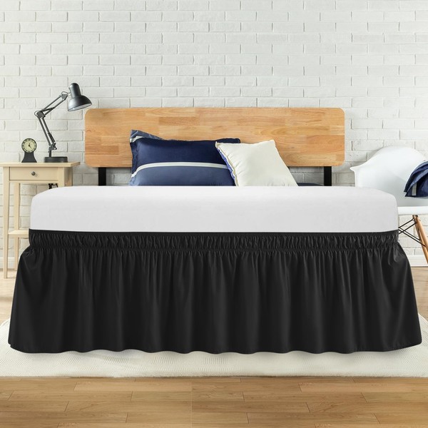 ANARACHON Full Bed Skirt, Elastic Wrap Around Bed Skirt Full