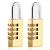 Combination Lock Small, Pack of 2 Padlock Numbers Gold Lock