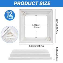 Aemygo 12 Pcs Vinyl Post Skirt, 4x4 Inch White Column Wraps for Wood Vinyl Post, Stair Rails, Fence Deck Stairs Rails