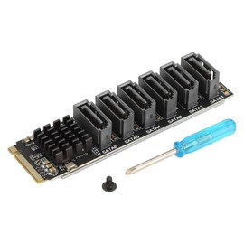 Namvo M.2 to Six Port SATA Adapter Card M2 M-EKY PCIE 3.0 to SATA6 Port Expansion Card M.2 NV ME Port