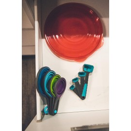 Measuring Spoons and Collapsible Measuring Cups Set for Liquid & Dry Food | Kitchen Utensils | Baking & Cooking | Dog Food & Camping Measuring Cup 3 Sets