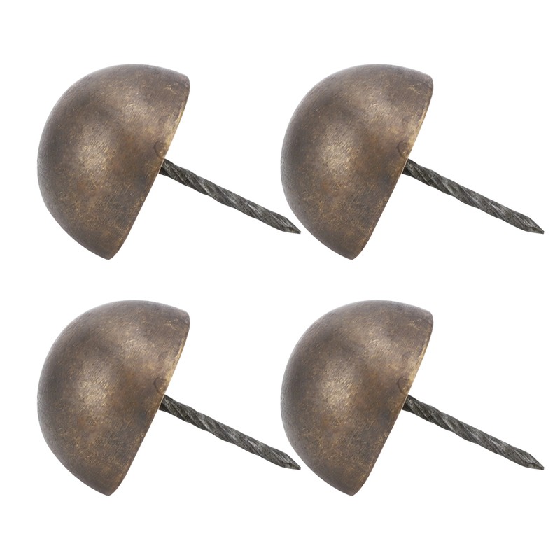 4Pcs Upholstery Nail Round Head Antique Brass Decorative Sofa Furniture