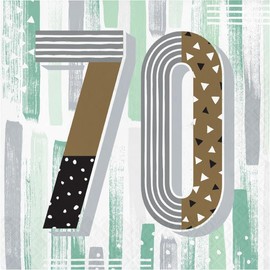 Trendware Minted Milestone Mint Green 70th Birthday Napkins, 48 ct