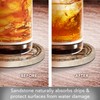 Thirstystone Americana Natural Sandstone Coaster 4 Pack Eco-Friendly, Absorbent, Easily