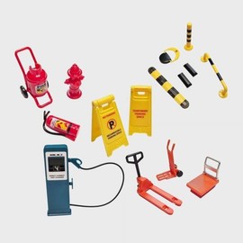 Construction site guardrail construction model, road safety equipment, fire safety sign, traffic facility miniature / 건설현장 가드레일 공사 모형 도로 안전장비 소방 안내판 교통시설 미니어처