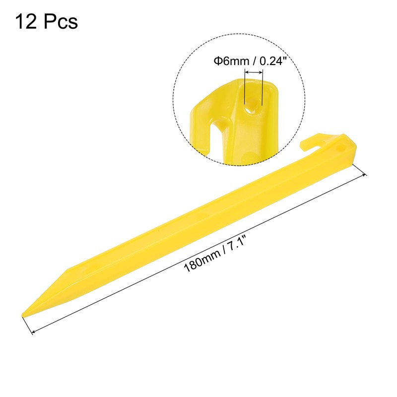 sourcing map Tent Stakes Plastic 30cm/12 Inch Lightweight Ground Pegs