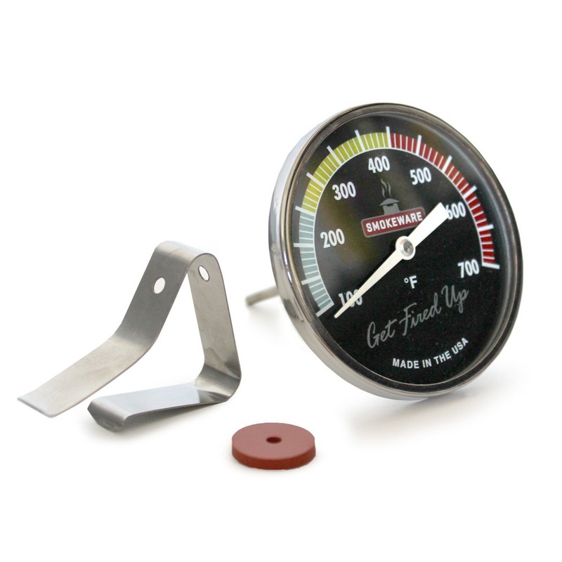 SmokeWare Temperature Gauge – 3-inch Face, 0-700°F Range, Multi-Color Black,
