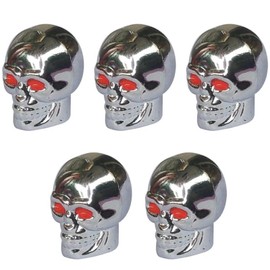 5 Pcs Valve Caps Skull Skull Valve Stem Caps Skull Tire Stem Valve Covers for Any Automobile Bicycle Motorcycle Lightweight & Unique Shape