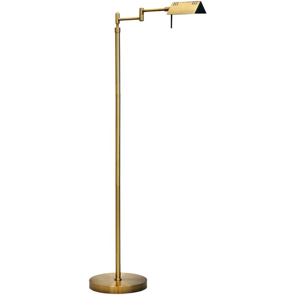 O’Bright Dimmable LED Pharmacy Floor Lamp, 12W LED, Full Range Dimming, 360 Degree Swing Arms, Adjustable Heights, Standing Lamp for Reading, Sewing, and Craft, ETL Listed, Antique Brass (Gold)