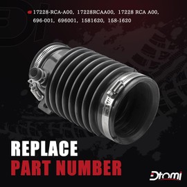 Engine Air Intake Hose w/Clamps Compatible With Honda Acura Vehicle Accord V6 3.0L 2003-2007, TL V6 3.2L 2004-2006 Replace# 17228-RCA-A00, 17228RCAA00, 696-001