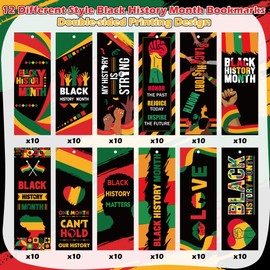 Haooryx Black History Month Bookmarks - 120Pcs Black History Matter Bookmark for Celebrate African American BHM Festival Decoration School Inspirational Event Classroom Stationery Handout Supplies