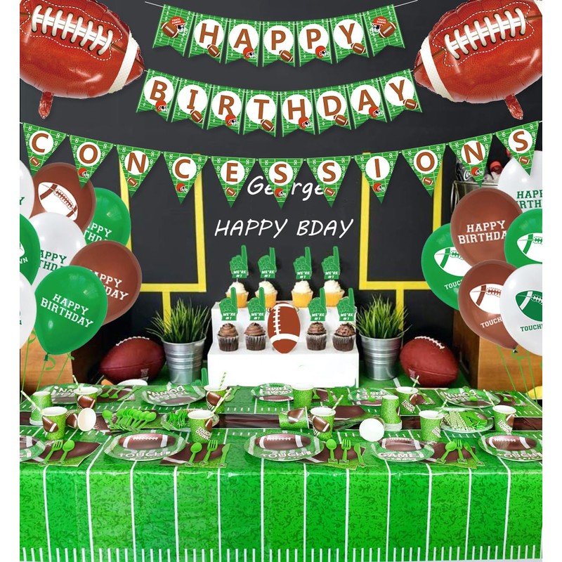 PIXHOTUL Football Birthday Party Decorations, 200 Pcs Football Party Supplies,
