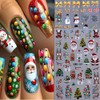 4Pcs Christmas Nail Stickers 5D Embossed Christmas Lights Xmas Tree