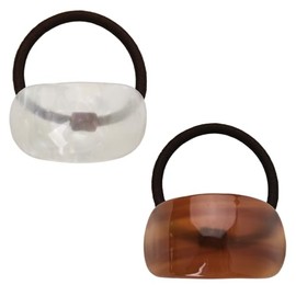 2 PCS Tortoise Shell Ponytail Hair Cuff Geometric Hair Ties Wrap for Women Girls Geometric Hair Elastics Acetate Ponytail Ring Set for Long Thick Hair Ropes for Women