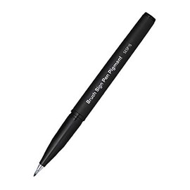 Pentel SESP15-AX Brush Sign Pen Pigment with Pigmented Ink, Fibre Pen, Brush-like Tip, Black, Pack of 1