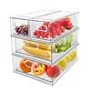 Greenby 4 Pack Refrigerator Organizer Bins with Pull-out Drawer Stackable