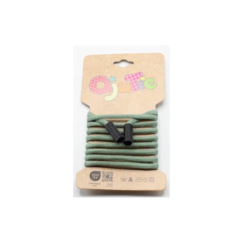 5mm Round Drawstring with Cord Ends - 1.15m Long -