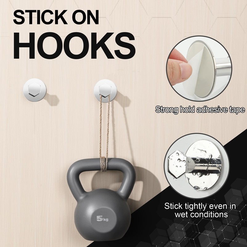 SAYAYO Adhesive Hooks for Hanging Coat, Hat, Robe, Brushes, Stick