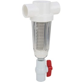 H2O PRO Spindown Sediment Water Filter for Well and Irrigation Pump Systems (Clear and Reusable) Fits 1" and 1-1/2" Pipe, Includes Adapters 148127