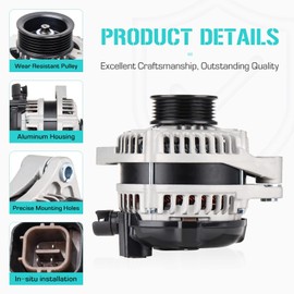 New Alternator Fit for Honda 3.5L Odyssey 2008-2010, Fit for Pilot Ridgeline 2009-2011, Fit for Acura MDX 3.7L 2010-2013, Fit for RL 3.7L 2009-2012, Fit for TL 3.5L 3.7L 2009-2014