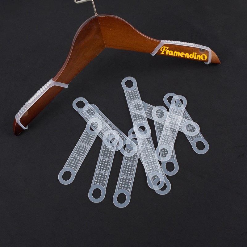 Framendino, 100 Pack Clear Non-Slip Rubber Clothes Hanger Grips Clothing