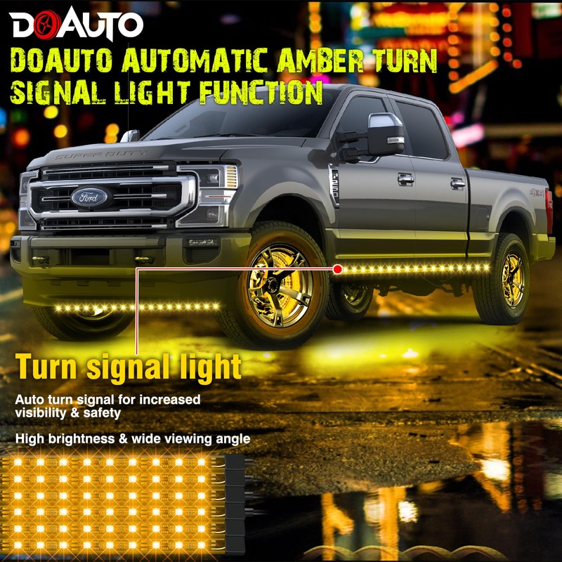 DOAUTO 6X LED Underglow Strips Light Kit Dream Chasing-White Color