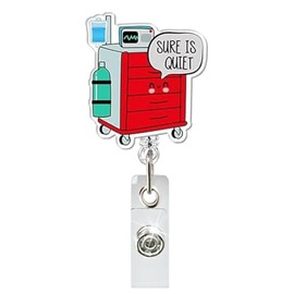 Sure is Quiet Funny Badge Reels Holder, Retractable with Clip - Ideal for Women! Perfect for Nursing, Medical, Office Alligator Clip Included for Work ID Badges Perfect Gifts for Nurses