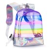 Mochila Pequeña Transparente Multicolor Para Niñas (Púrpura)