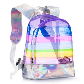 Mochila Pequeña Transparente Multicolor Para Niñas (Púrpura)