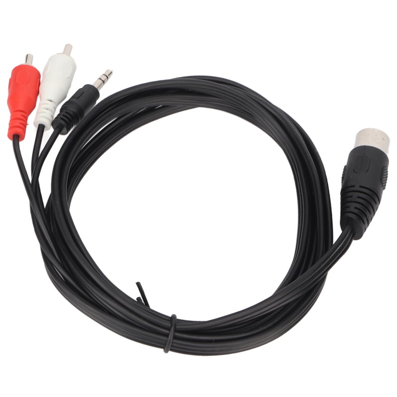 DIN 8 Pin to 3.5mm 2 RCA Cable Male to