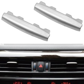 NOTISH 2pcs Air Vent Clip Tab A/C Fresh AirGrille Clips, Air Conditioning Air Vent Outlet TabUpgraded Chrome-Plated Trim, Front Row AirVent Clip Compatible with X5 F15 2014-2018 X6 2015-2018