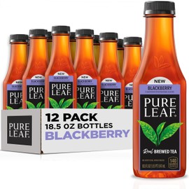 Pure Leaf Iced Tea, Blackberry, 18.5 Fl Oz Bottles (Pack of 12)