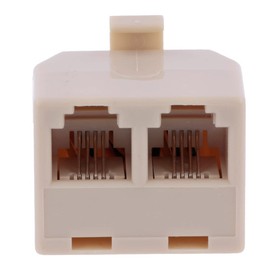 RJ11 Male to Dual Port RJ11 Female Duplicator Telephone Socket Adapter