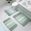 Kmson 3 Pcs Ombre Chenille Bathroom Rugs Set, Non-Slip Ultra
