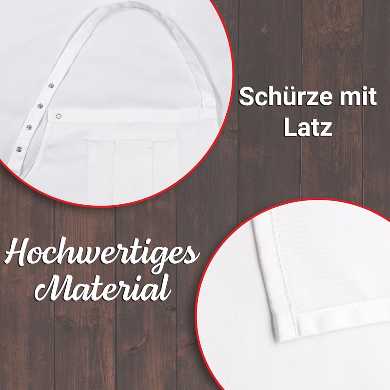 ZOLLNER Schürze mit Latz 65% Baumwolle, 35% Polyester, 80x100 cm,
