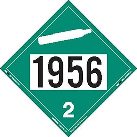 Labelmaster ZEZ31956 UN 1956 Non-Flammable Gas Hazmat Placard, E-Z Removable Vinyl (Pack of 25)